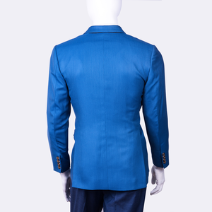 Traje Formal de Negocios Personalizado para Hombre Steve & James, Color Azul, Corte Entallado, Lino, Doble Botonadura, Cuello en V, Superventas OEM - Product Image 3