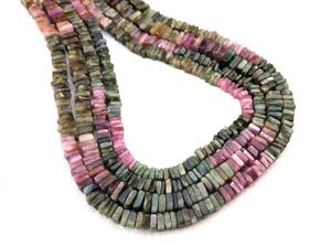 Natural Multi Tourmaline Gemstone Smooth Square Shape <b>Heishi</b> <b>Beads</b> Making Handmade Jewelry Wholesale Top Quality - Product Image 4