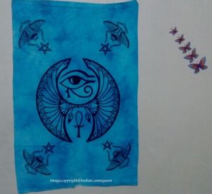 โปสเตอร์ผ้าม่านขนาดเล็กผ้าปูโต๊ะผ้าฝ้ายดวงตาของฮอรัสฮิปปี้แขวนผนังโยนหลายสีที่สวยงามโดยผู้ส่งสินค้าชาวอินเดีย - Product Image 2