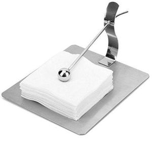 Porte-serviettes en acier inoxydable avec boule de préhension Accessoire de table à manger en métal - Product Image 1