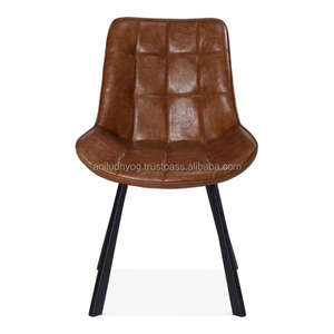 Upholstered Tan <b>Faux</b> <b>Leather</b> Dining <b>Chair</b>/<b>Leather</b> <b>Chair</b> - Product Image 2