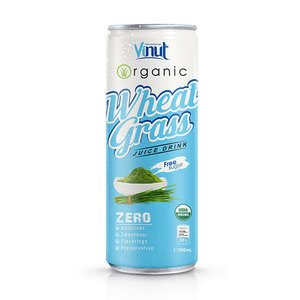 320ml peut boisson de jus d'herbe de blé sans sucre biologique - Product Image 1