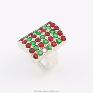 Unique 925 Sterling Silver Handmade Natural Multi Gemstone Fine Jewelry Bague de taille réglable à vendre au meilleur prix - Product Image 4