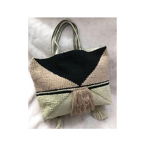 Bolso de Hombro para Mujer, Bolso de Mano, Bolso de Fiesta con Diseño de Borlas Bordadas, Tela de Algodón Ligera - Product Image 1