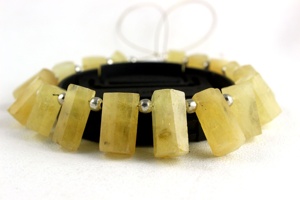 Perles de Briolette en forme de crayon à facettes de qualité supérieure, 1 brin, aigue-marine jaune naturelle, fabrication de bijoux - Product Image 3
