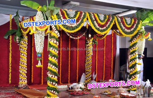 Décorations de fleurs de mariage Bollywood élégantes Décoration de scène indienne Mandap par fabricant et exportateur - Product Image 2
