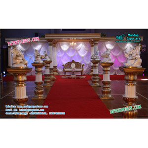 เสาไฟเบอร์ทางเดินสำหรับงานแต่งงานเสาไฟเบอร์ตกแต่งทางเดินสำหรับงานแต่งงานของตกแต่งทางเข้างานแต่งงานด้วยพระพิฆเนศ - Product Image 1