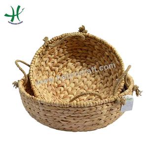 ตะกร้าหวายไม้ไผ่เป็นมิตรกับสิ่งแวดล้อมถาดเก็บน้ำผักตบชวาตะกร้าสานใส่อาหารกล่องสำหรับซักผ้าห้องครัว - Product Image 1