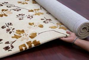 พรมกันลื่นและพรมขนแกะทอมือแบบกำหนดเองที่มีกองขนาดกลางดีไซน์ลายดอกไม้ทันสมัยสำหรับใช้ในโรงแรมและบ้าน - Product Image 2