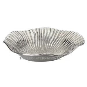 <b>Silver</b> Color Decorative <b>Bowl</b> Aluminum Metal Embossed Pattern Table Ware Luxury Gifting Item Modern <b>Bowl</b> - Product Image 1