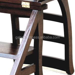 Chaise de bibliothèque pliable en bois de teck avec dimensions L44xP45xH87cm pour bureau - Product Image 2