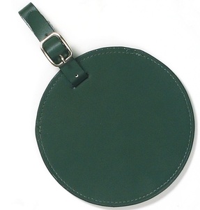 Etiquette de bagage ronde en cuir véritable Etiquette de bagage de voyage - Product Image 2