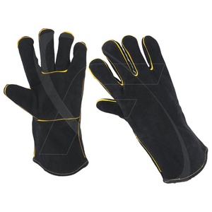 Venta caliente mejores soldadores de seguridad guantes al por mayor de alta calidad de vaca Split cuero de soldadura guantes de trabajo guantes de cuero de Pakistán - Product Image 1
