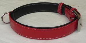 OWE Napa Collar de perro de piel de oveja suave Patrón sólido Acolchado Ecológico 15-25mm Ancho Cinta de radio Correa de cuero sostenible para mascotas - Product Image 5