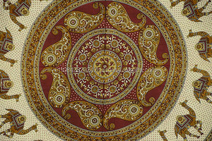 Queen-Size Elegant Indian Tapestries with Stylish Mandala Pattern and <b>Cream</b> Camel Print for Dorm Decor - Product Image 2