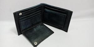 กระเป๋าสตางค์หนังวัวพับสามทบสำหรับผู้ชาย, กระเป๋าสตางค์แบบเปิดปิดสไตล์หรูหรากระเป๋าใส่ได้ทั้งชายและหญิงมีซับใน - Product Image 2