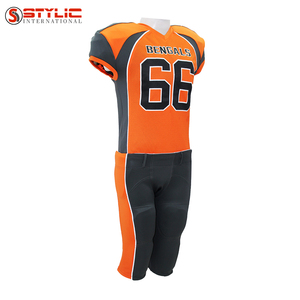 Uniforme de football américain Bengals 66 orange et noir, sans manches, en maille, 100% polyester, pantalon à taille élastique, ensemble pour hommes adultes - Product Image 1