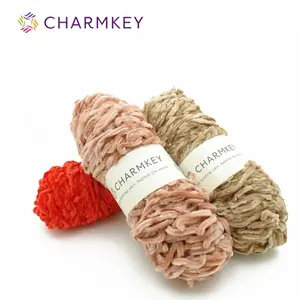 Colorful Charmkey Polyester Chenille Fancy Knitting Yarn for Handicraft and Crochet