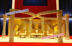 ชุดตกแต่งงานแต่งงานแบบแมนดาปใยแก้วคริสตัลสีทอง ชุดแมนดาปสีทองสำหรับงานแต่งงาน ผู้ผลิตแมนดาปงานแต่งงาน สิงคโปร์ - Product Image 2