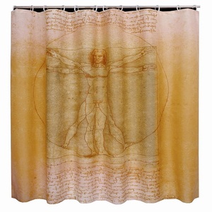 Cortina de ducha estilo círculo de diseño impreso para uso en el baño al mejor precio Fabricante de cortinas en India - Product Image 4