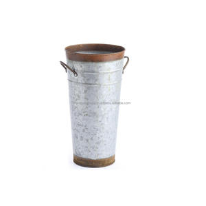 Florero de METAL galvanizado de dos tonos para el hogar, nuevo jarrón de METAL para decoración de jardín, nuevo aspecto - Product Image 1