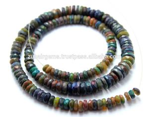 ลูกปัดโอปอลเอธิโอเปียเจียระไนเหลี่ยมเพชรพลอยธรรมชาติทำด้วยมือรูปทรงยาง - Product Image 2