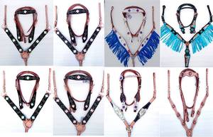 Ensemble de collier de poitrine de décrochage de tête de frange avec des rênes pour les propriétaires de chevaux - Product Image 3