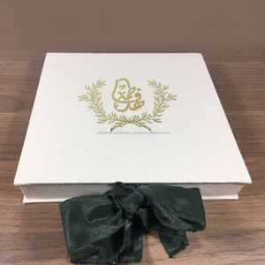 Boîte d'invitation de mariage en papier avec couvercle à charnière noire en gros - Product Image 5