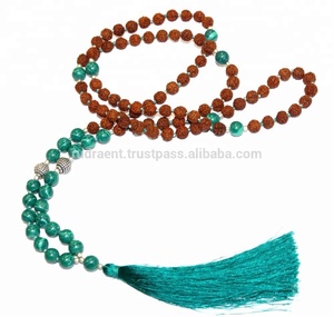 Meditación Natural de Grado Superior Japamala Rudraksha 108 cuentas anudadas borla Mala Collar para hinduismo regalo fiesta ocasiones Unisex - Product Image 4