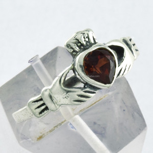 Bague en argent sterling 925 avec pierre grenat romantique pour femme pour fête de mariage et anniversaire - Product Image 2