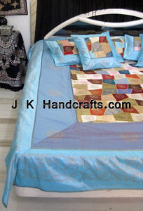 100% <b>Silk</b> Patchwork Embroidered Bedding Set - Product Image 2