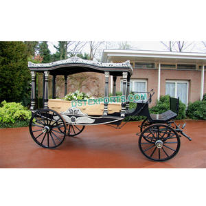 Chariot de funérailles à motif de cheval version anglaise, chariot de Buggy blanc, tenues de landau, fabricants - Product Image 1