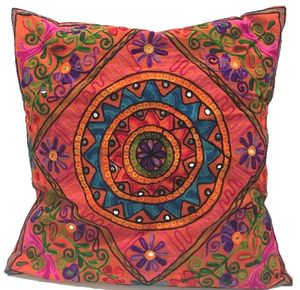 Suzani bordado 16 \ "funda de cojín de algodón geométrico y patrón de dibujos animados fundas de almohada decorativas para uso doméstico y de Hotel - Product Image 5