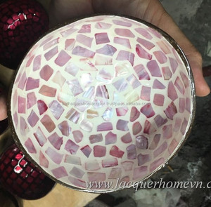 Red Snake Design Inlay Inside Lacquer Coconut Shell Bowl from Vietnam - Product Image 3