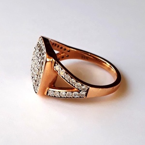 Nhẫn Đính Hôn Kim Cương Thiết Kế Phổ Biến Mới Nhất Trong Trang Sức Kim Cương Vàng Hồng 18K Trang Sức Vàng - Product Image 5