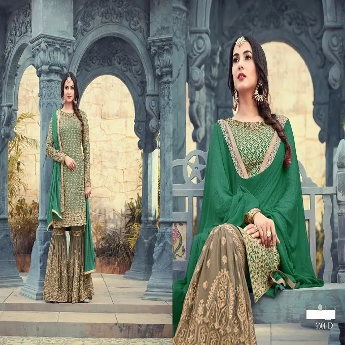 Nieuwe Designer Fancy Indian Traditionele Exclusieve Party Wear Plazzo Kurti/Salwar Kameez Voor Vrouwen