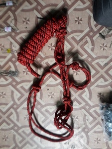 Cabestro de cuerda de entrenamiento de caballos ajustable y resistente a la intemperie | Cabestro de cuerda para manejo de caballos atado de cuerda de polietileno de alta resistencia - Product Image 4