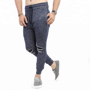 Customized Logo Men Joggers Slim Fit 100% Cotton <b>Trousers</b> & Nightshirt Lace Decoration Flat Front <b>Elastic</b> <b>Waist</b> Men's Fashion - Product Image 3