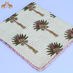 Couverture réversible pour bébé, 1 pièce, fait à la main, dessus de lit écologique avec palmier - Product Image 5