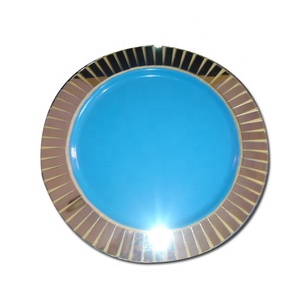 Hotel Home Catering usado polvo rojo recubierto acabado Placa de cargador de acero inoxidable Catering que sirve Placa de cargador redondeada - Product Image 6