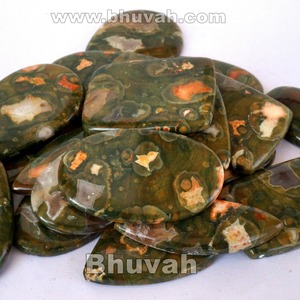 Cabujón de Piedra Preciosa de Riolita de la Selva Tropical - Product Image 1