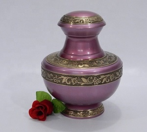 Urna de cremación hecha a mano de latón, urna de Color púrpura, fabricante al por mayor, venta directa de fábrica - Product Image 1
