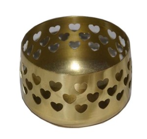 Soporte votivo de filigrana de estrella dorada de latón, corazón de Metal dorado transparente, votivo decorativo recortado para decoración de Pascua para el hogar - Product Image 1