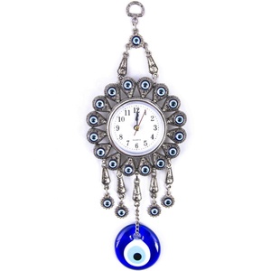 Clock Wall Hanging <b>Decoration</b> With Hand made Glass Evil Eye Bead From TURKEY - Product Image 2