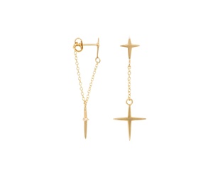 Highly Polished Gold Plated Cross <b>Long</b> Dangle Drop <b>Earrings</b> for Women Popular Fashion Jewelry for Anniversary Occasions - Product Image 2