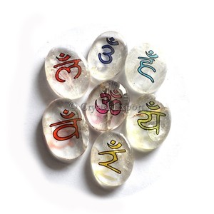 Pierre de cristal de guérison artisanat Fengshui cristal Quartz imprimé sept Chakra ensemble naturel guérison mascotte Style - Product Image 1