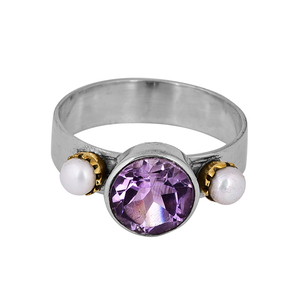 Bague en perles d'améthyste véritable Bague en argent sterling 925 massif Bijoux de mariage Commande en gros auprès du grossiste CDP Fabrication - Product Image 2