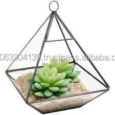 Triángulo terrarios con cadena de latón de la planta de jardín de terrario - Product Image 2