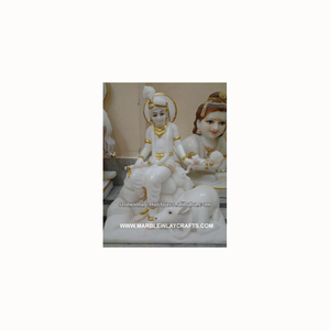 Escultura de Mármol Hecha a Mano del Dios Religioso Krishna - Product Image 1