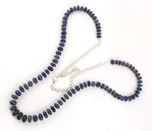 Calidad impresionante 22 "cadena larga Natural azul Iolite piedra preciosa suave Rondelle cuentas collar hecho a mano al por mayor - Product Image 2